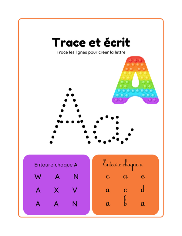 Cahier d'activités POP-IT Alphabet, en couleurs | 41 pages | 8.5x11