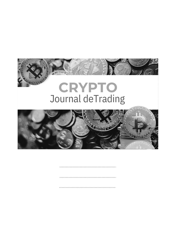 Journal de Trading Cryptos Noir et Blanc 100 pages 7x10