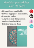 Mandalas pour adultes Vol.1 | 73 pages | 8.50x8.50