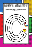 Labyrinthe ABC super héros Majuscules en couleurs 3-5 ans