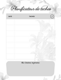 Planificateur mensuel perpétuel noir et blanc | 8,5x11 | 109 pages