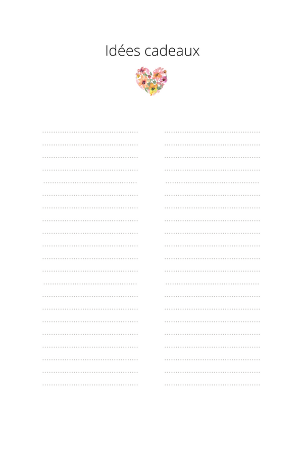Calendrier des Anniversaires Floral en couleurs 50 pages 6x9