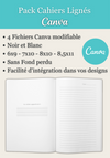 Pack Carnet de Notes 100 pages modifiables avec Canva