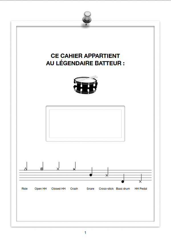 Cahier de Musique pour Batteur 100 pages A4 - Kdpfastoche