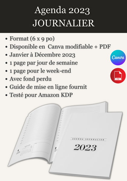 Agenda 2024, 2 pages par semaine, Kdpfastoche – KDP Fastoche 3.0